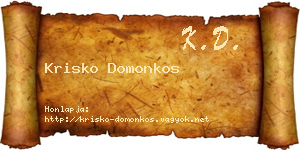 Krisko Domonkos névjegykártya